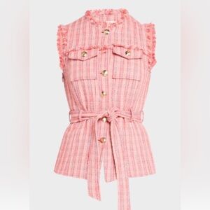 Cinq a Sept Pink tweed Sleeveless Top